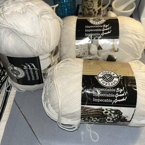 Loops And Threads Big Skeins White Three Lot